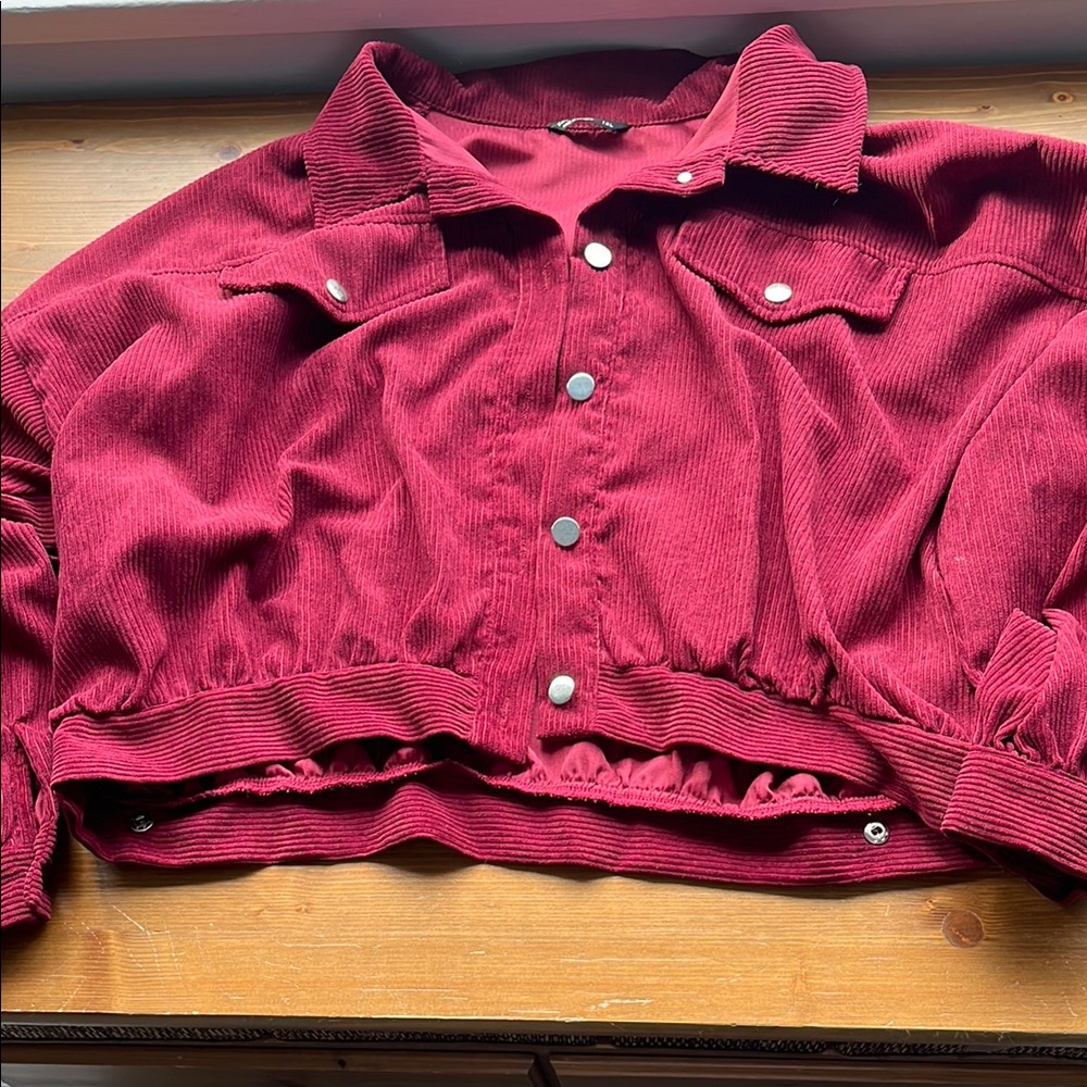 Stylish Red Corduroy Jacket